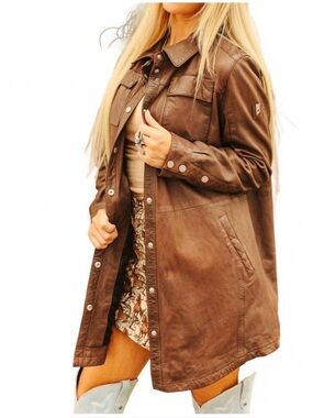 Mauritius Mahi RF Brown Leather Jacket US 10 NWT
